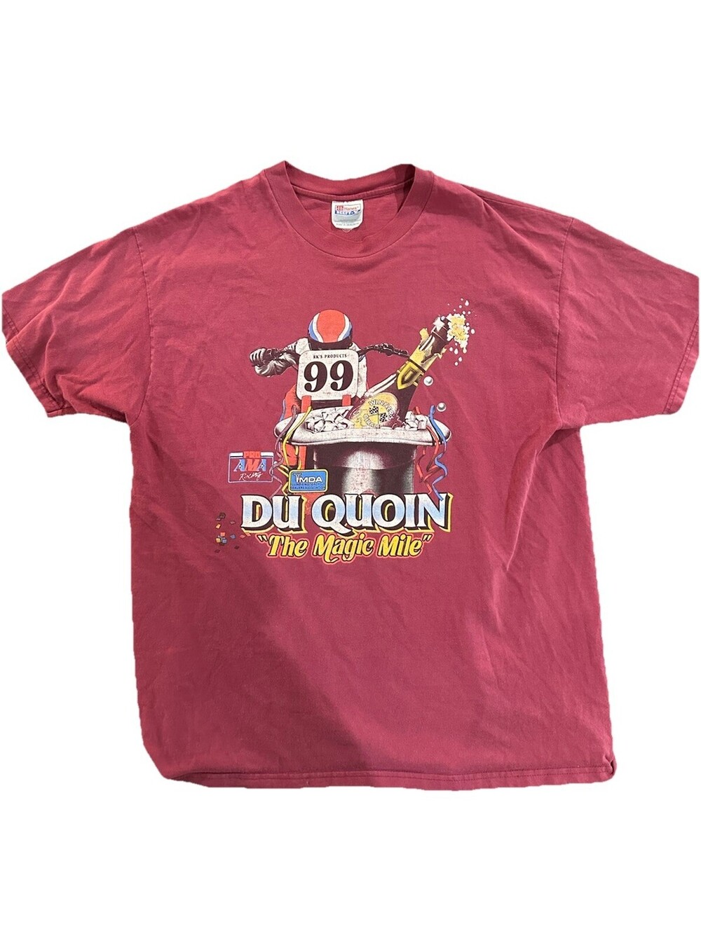 Vintage Du Quoin Magic Mile AMA Motorcycle Racing T Shirt XL Hanes Beefy